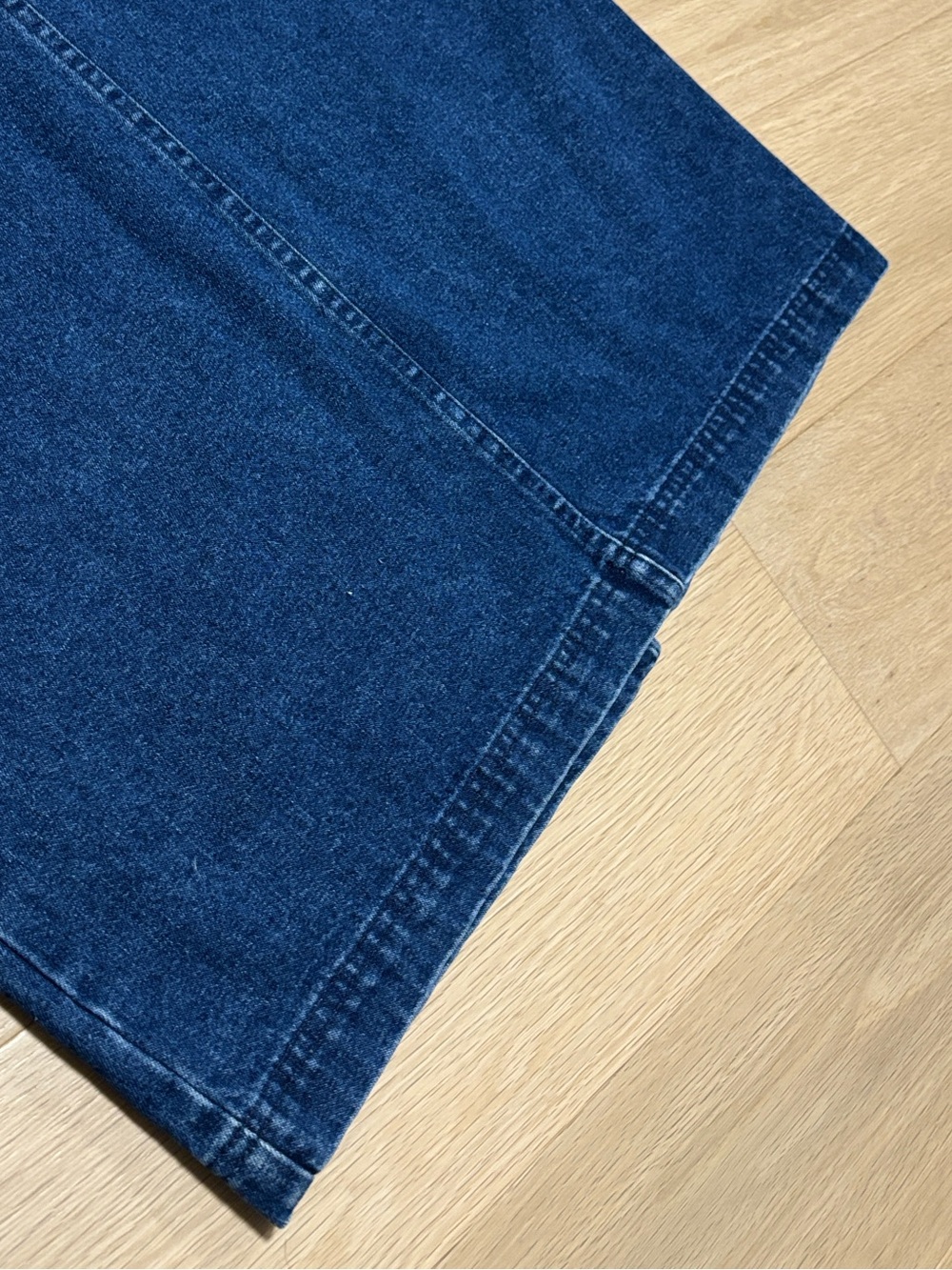 Vintage Simon Chang (12) Dark Wash Denim Maxi Skirt Back Slit 100% Cotton - Picture 5 of 15